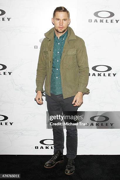 Brian Geraghty arrives at Oakley's "Disruptive by Design" launch event held at Red Studios on February 24, 2014 in Los Angeles, California.