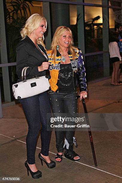 Kristina Shannon and Pamela Bach are seen on October 31, 2012 in Los Angeles, California.