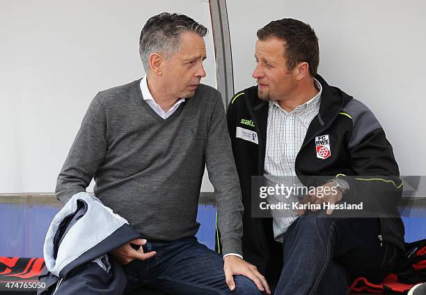 President Rolf Rombach and Manager of Sports Torsten Traub of Erfurt during the Third League match between FC Rot Weiss Erfurt and SpVgg Unterhaching...