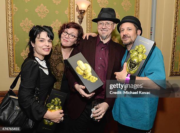 Artists Jessicka Addams, Marion Peck, Mark Ryden, and Fred Eric attend the Dom Perignon Reception after The Un-Private Collection: Jeff Koons and...