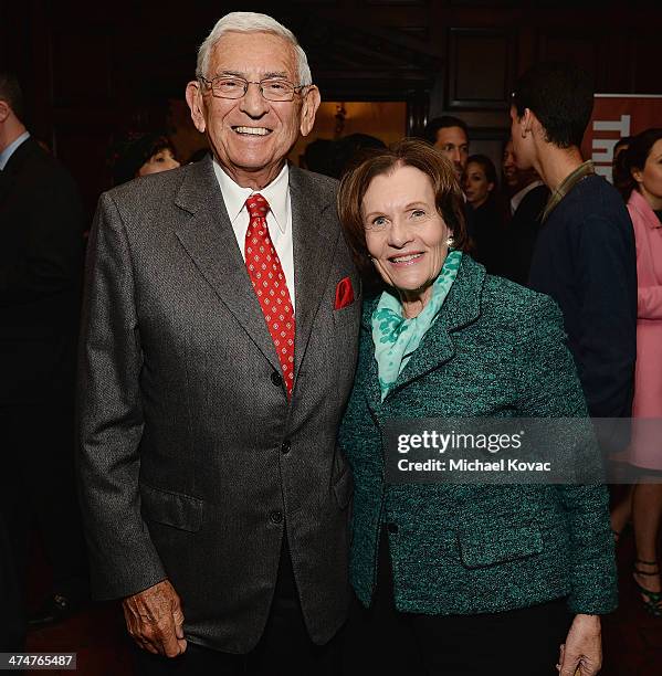 Eli Broad and Edythe Broad attend the Dom Perignon Reception after The Un-Private Collection: Jeff Koons and John Waters in Conversation at Orpheum...