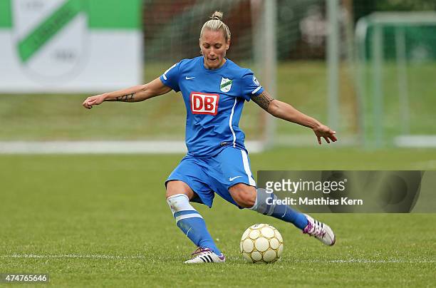 Gabriella Toth of Luebars runs with the ball during the Women's Second Bundesliga match between FFV Leipzig and 1.FC Luebars at Sportschule Egidius...