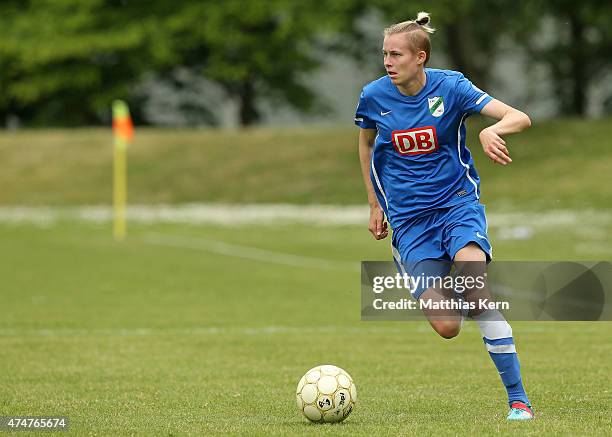 Jolanta Siwinska of Luebars runs with the ball during the Women's Second Bundesliga match between FFV Leipzig and 1.FC Luebars at Sportschule Egidius...