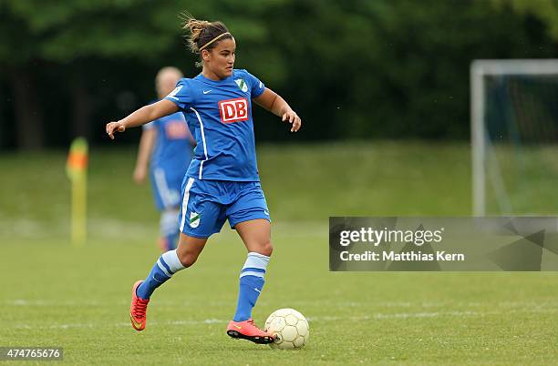 Aylin Yaren of Luebars runs with the ball during the Women's Second Bundesliga match between FFV Leipzig and 1.FC Luebars at Sportschule Egidius...