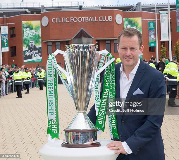 Harold Brattbakk with the trophy at the Scottish Premiership Match between Celtic and Inverness Caley Thistle at Celtic Park on May 24, 2015 in...