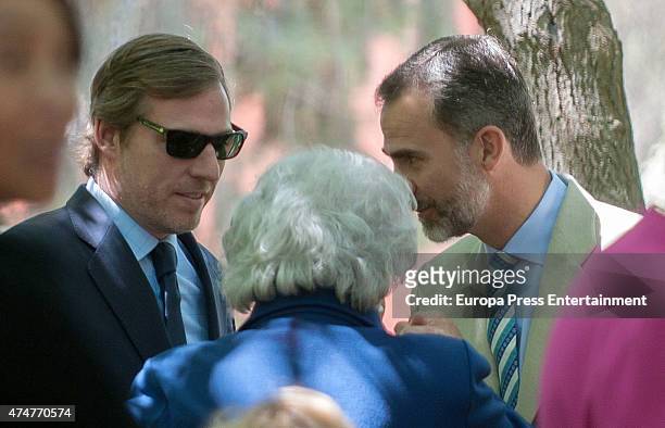 King Felipe VI of Spain , Beltran Gomez-Acebo and Princess Pilar attend attends the First Communion of Luis and Laura Gomez-Acebo on May 23, 2015 in...