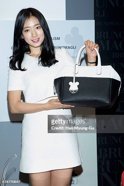 Actress Park Shin-Hye attends the autograph session for Bruno Magli at Lotte Department Store on February 25, 2014 in Seoul, South Korea.