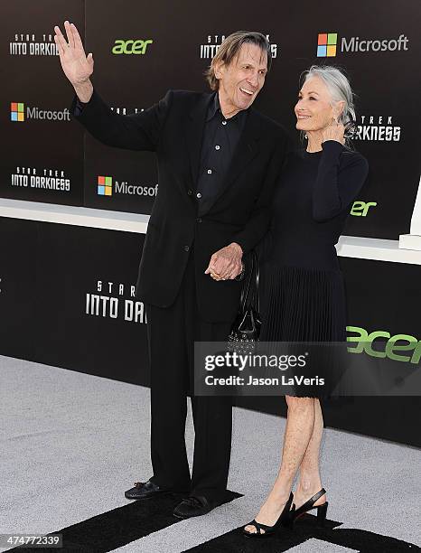 Actor Leonard Nimoy and wife Susan Bay attend the premiere of "Star Trek Into Darkness" at Dolby Theatre on May 14, 2013 in Hollywood, California.