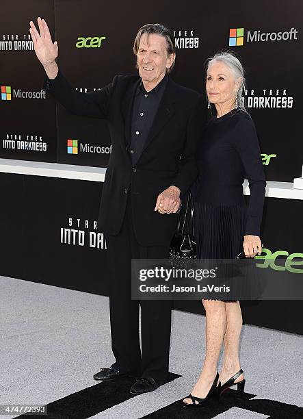 Actor Leonard Nimoy and wife Susan Bay attend the premiere of "Star Trek Into Darkness" at Dolby Theatre on May 14, 2013 in Hollywood, California.