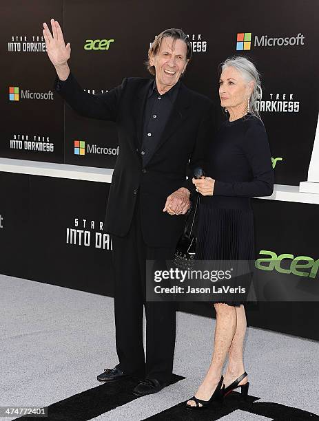 Actor Leonard Nimoy and wife Susan Bay attend the premiere of "Star Trek Into Darkness" at Dolby Theatre on May 14, 2013 in Hollywood, California.