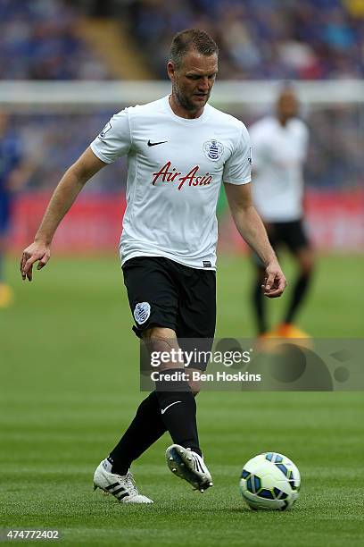 Clint Hill of QPR in action during the Premier League match between Leicester City and Queens Park Rangers at The King Power Stadium on May 24, 2015...