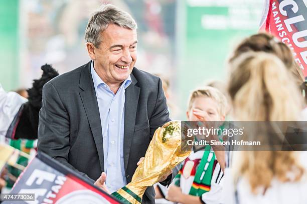 President Wolfgang Niersbach arrives prior to the DFB Ehrenrunde Kick-Off event on May 26, 2015 in Frankfurt am Main, Germany.