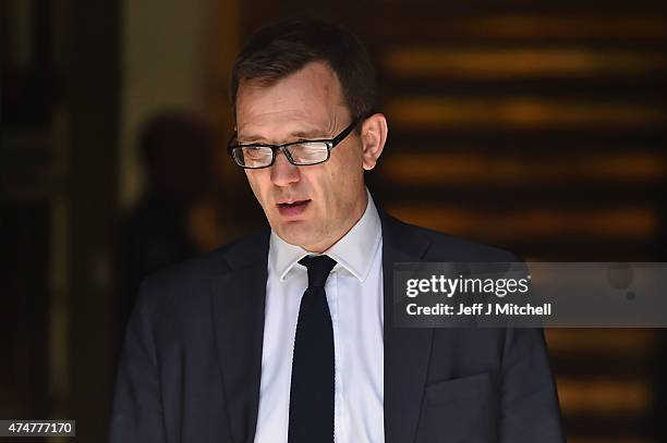 Former News Of The World editor Andy Coulson, attends the perjury trial at the High Court in Edinburgh on May 26, 2015 in Edinburgh,Scotland. Mr...