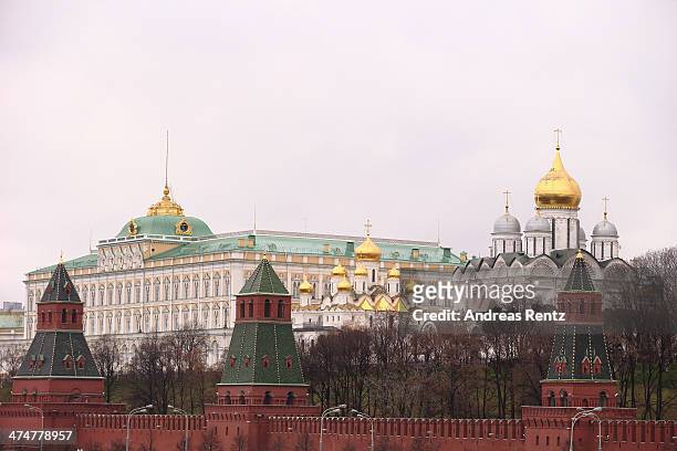 The gates of Kremlin and the Kremlin are pictured on October 31, 2013 in Moscow, Russia