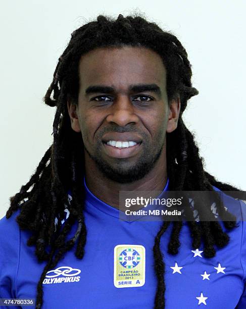 Tinga of Cruzeiro Esporte Clube poses during a portrait session on August 14, 2014 in Belo Horizonte,Brazil.