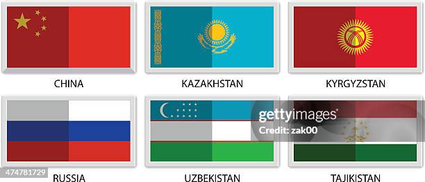 wired frame flags - tajikistan stock illustrations