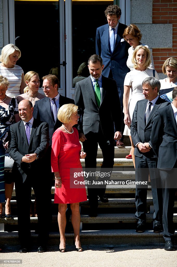 King Felipe of Spain Meets Germany Businessmen at Zarzuela Palace