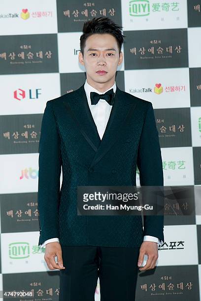 Park Yoo-Chun of South Korean boy band JYJ attends the 51th Baeksang Arts Awards on May 26, 2015 in Seoul, South Korea.