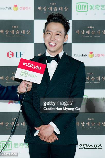Park Yoo-Chun of South Korean boy band JYJ attends the 51th Baeksang Arts Awards on May 26, 2015 in Seoul, South Korea.