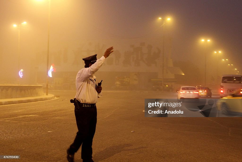 Sand storm in Baghdad