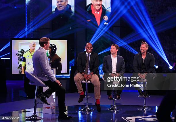 Jake Humphrey is joined by Ian Wright, Michael Owen and Robbie Savage as they announce the winners of the inaugural Facebook Football Awards on May...