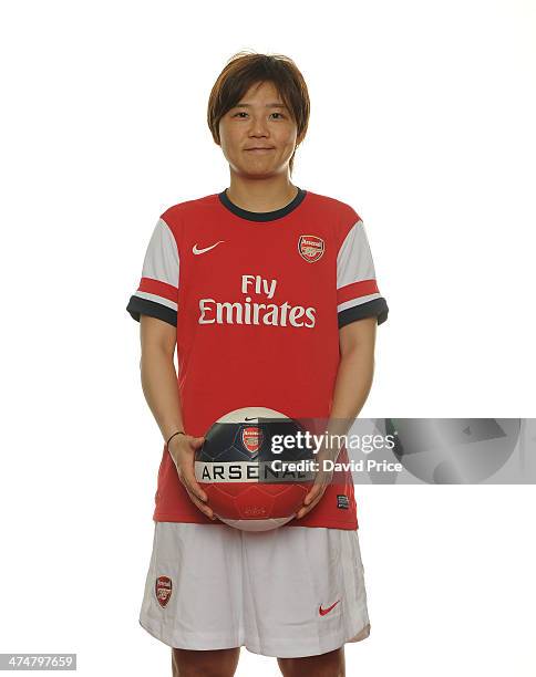 Arsenal Ladies new signing Shinobu Ohno at Arsenal Training Ground at London Colney on February 25, 2014 in St Albans, England.