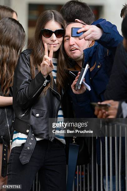 Danielle Haim of the band Haim sighted at BBC Radio Studios on February 25, 2014 in London, England.