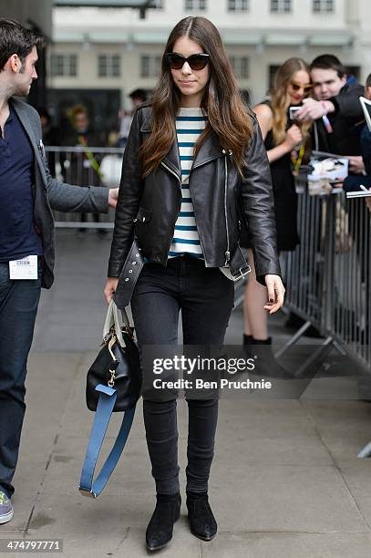 Danielle Haim of the band Haim sighted at BBC Radio Studios on February 25, 2014 in London, England.