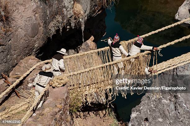 Inca Communication Rope Incas Bridge Photos and Premium High Res Pictures - Getty Images