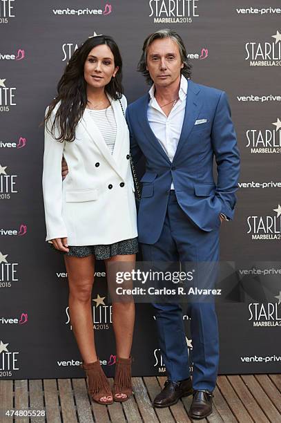 Israel Bayon and Cristina Sainz attend the "Pure Starlite" party presentation at the Hotel Puro on May 26, 2015 in Madrid, Spain.