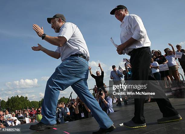 Ben Cohen and Jerry Greenfield , of Ben and Jerry's Ice Cream, announce Democratic presidential candidate U.S. Sen. Bernie Sanders as he officially...