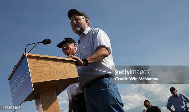 Ben Cohen and Jerry Greenfield , of Ben and Jerry's Ice Cream, announce U.S. Sen. Bernie Sanders as he officially announces his candidacy for the...