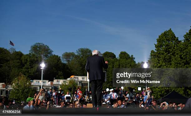 Sen. Bernie Sanders delivers remarks while officially announcing his candidacy for the U.S. Presidency during an event at Waterfront Park May 26,...