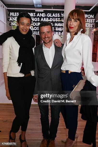 Mariama Ganda, Hamish Jenkinson and Vanessa Arelie attend the Lights of Soho private view on May 26, 2015 in London, England.