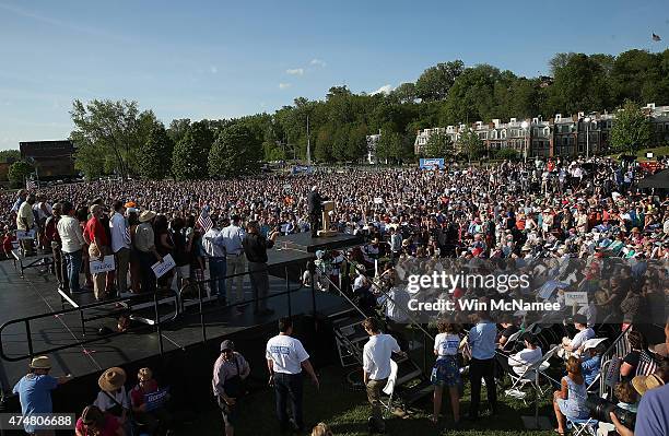 Sen. Bernie Sanders delivers remarks while officially announcing his candidacy for the U.S. Presidency during an event at Waterfront Park May 26,...