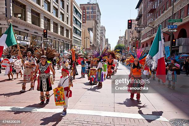 may day immigration reform march, los angeles - may day protest in los angeles stock pictures, royalty-free photos & images