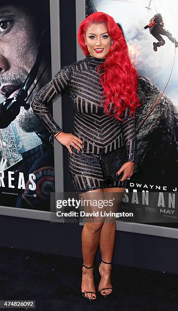 Model Eva Marie attends the premiere of Warner Bros. Pictures' "San Andreas" at the TCL Chinese Theatre on May 26, 2015 in Hollywood, California.