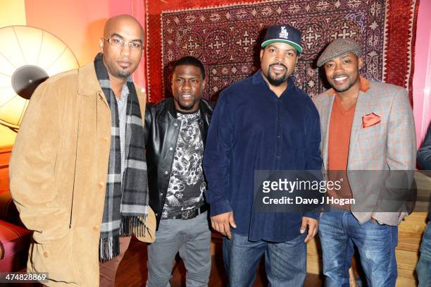 Tim Story, Kevin Hart, Ice Cube and Will Packer attend a special screening of 'Ride Along' at The Soho Hotel on February 25, 2014 in London, England.