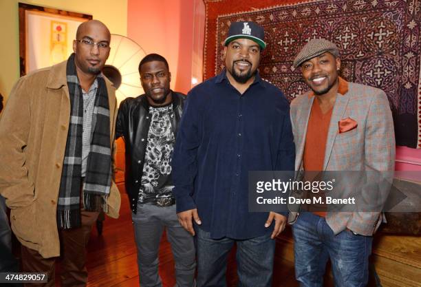 Director Tim Story, Kevin Hart, Ice Cube and producer Will Packer attend a special screening of "Ride Along" at The Soho Hotel on February 25, 2014...