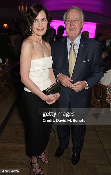 Elizabeth McGovern and Brian Mulroney attend an after party celebrating the VIP Gala Preview of "The Elephant Man" at The Haymarket Hotel on May 26,...