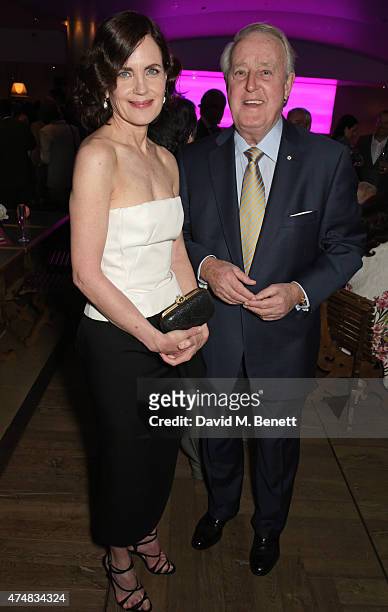 Elizabeth McGovern and Brian Mulroney attend an after party celebrating the VIP Gala Preview of "The Elephant Man" at The Haymarket Hotel on May 26,...