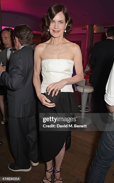 Elizabeth McGovern attends an after party celebrating the VIP Gala Preview of "The Elephant Man" at The Haymarket Hotel on May 26, 2015 in London,...