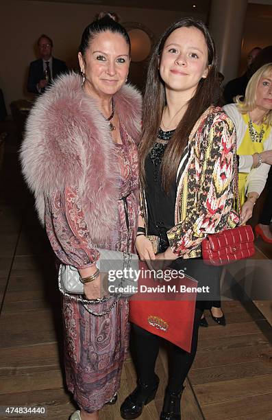 Fran Cutler and daughter Mercy attend an after party celebrating the VIP Gala Preview of "The Elephant Man" at The Haymarket Hotel on May 26, 2015 in...