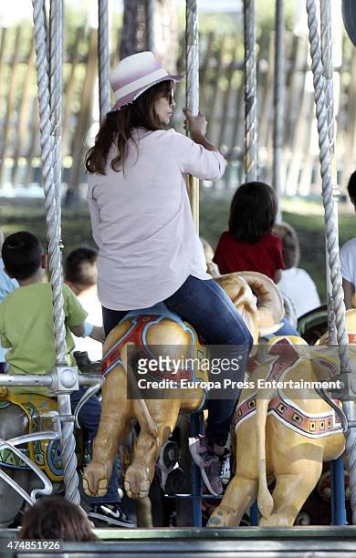 Actress Monica Cruz is seen at Madrid amusement park on March 30, 2015 in Madrid, Spain.