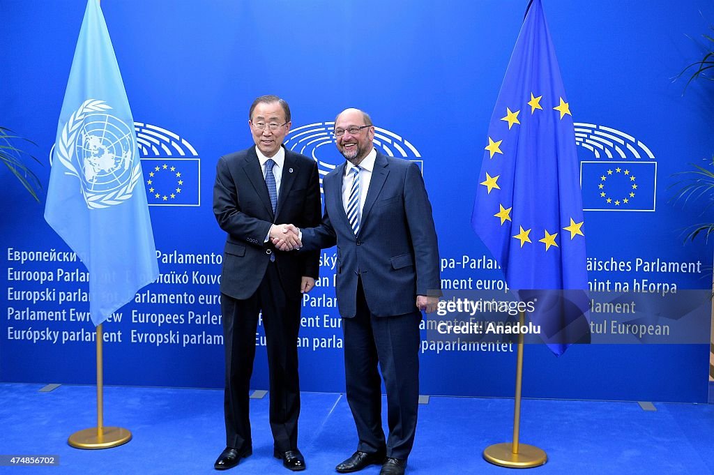 UN Secretary General Ban Ki-moon in Brussels