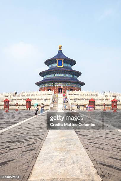 hall of prayer, temple of heaven, beijing, china - temple of heaven stock pictures, royalty-free photos & images