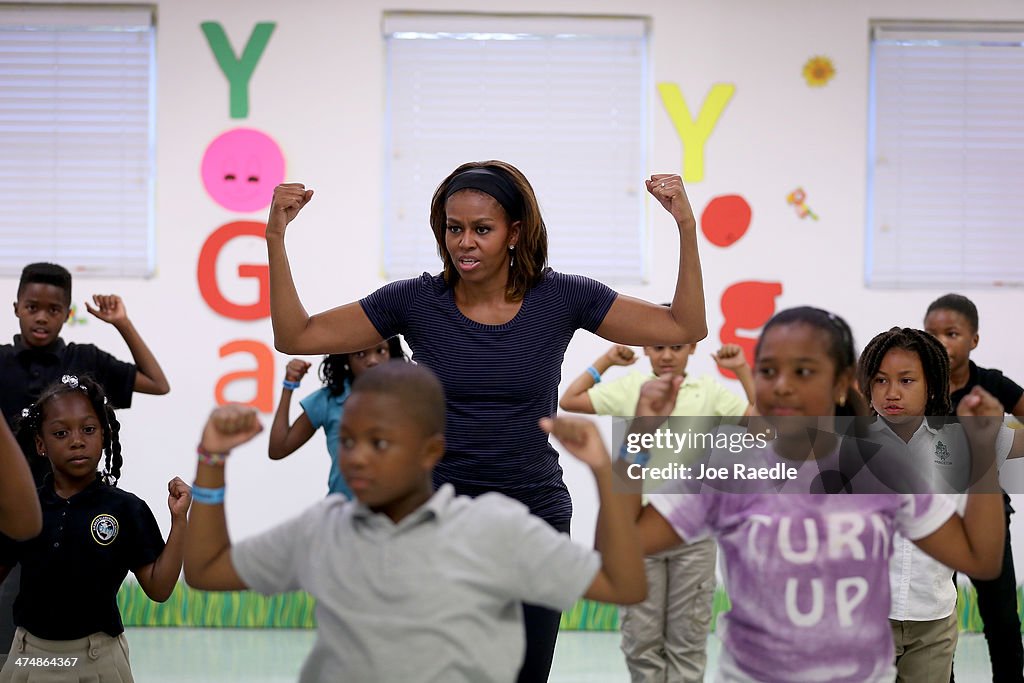 Michelle Obama Visits Miami Parks For "Let's Move" Event