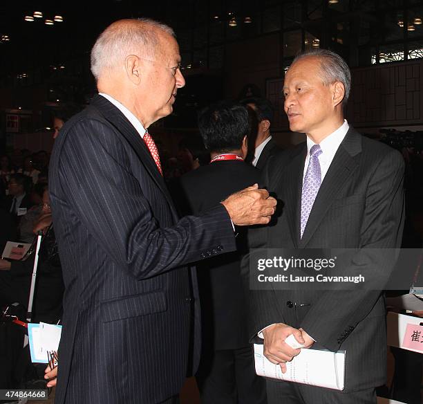 Ambassador Cui Tiankai and Ambassador Robert W. Hollyman II attend the BookExpo America 2015 at Javits Center on May 27, 2015 in New York City.