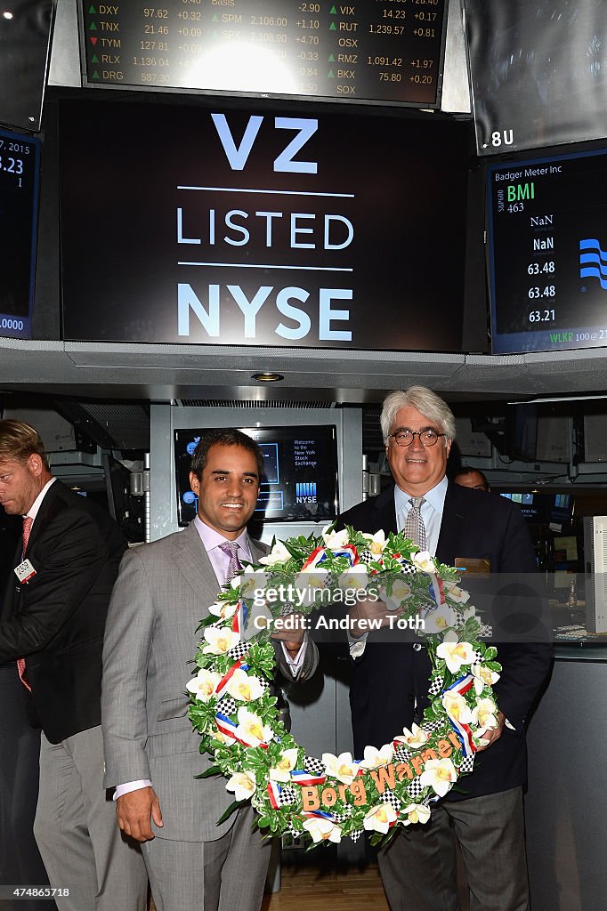 2015 Indianapolis 500 Winner Juan Pablo Montoya Rings In NYSE Opening Bell