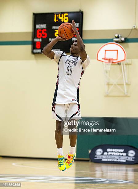 Alterique Gilbert from Team CP3 and Miller Grove High School during Session Four of the Nike EYBL on May 23, 2015 at Maple Grove Community Gym in...